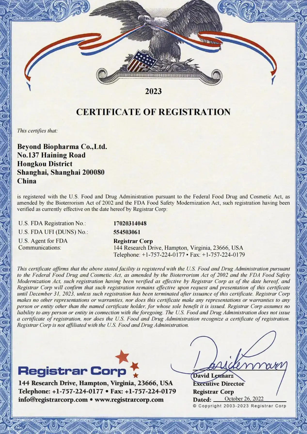 FDA Registration