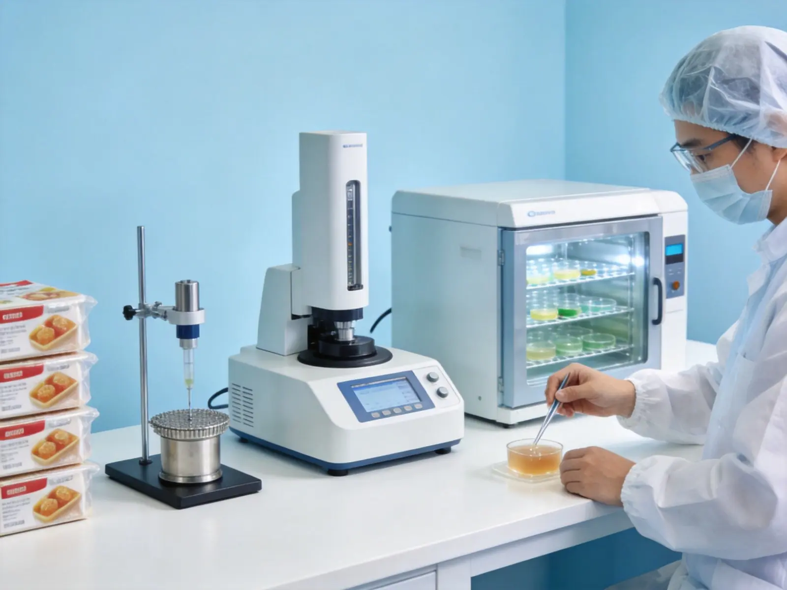 Laboratorio di test di conformità qualità della gelatina alimentare in lotti